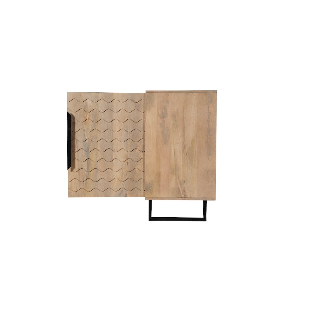 Lennox 4-door Geometric Pattern Solid Wood Sideboard. Picture 4