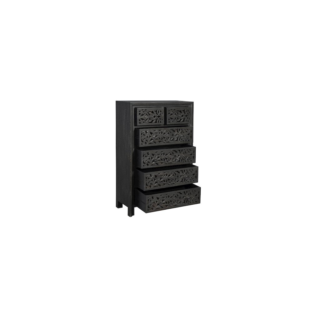 Calista 6-drawer Floral Carved Solid Wood Chest. Picture 2