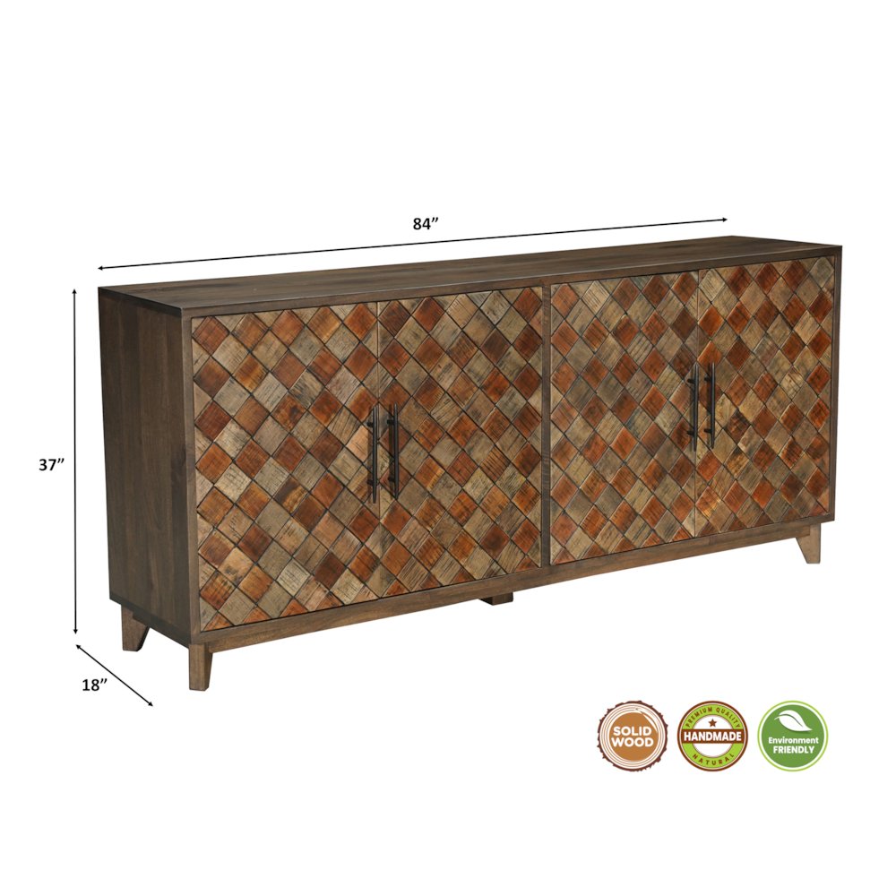 Renith 4-door Solid Wood Sideboard. Picture 8