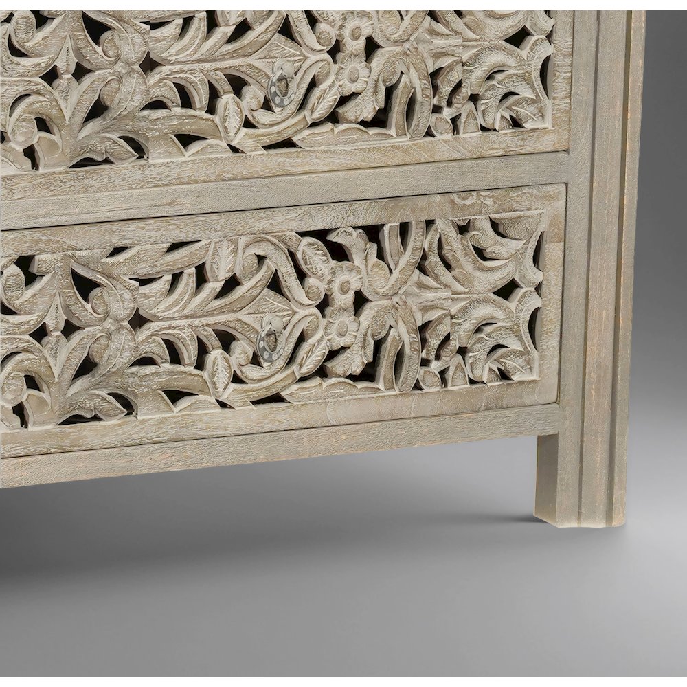 Calista 6-drawer Floral Carved Solid Wood Dresser. Picture 14