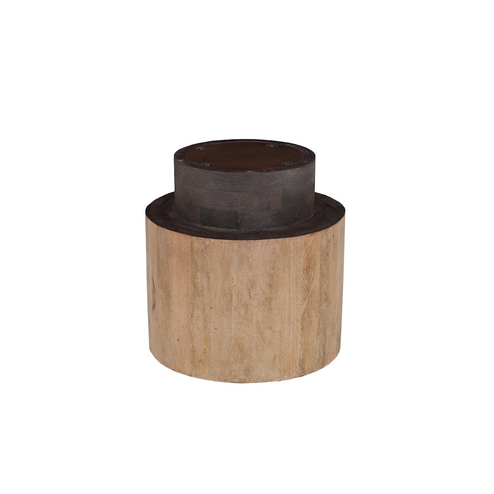 Reed Round Solid Wood Coffee Table with Natural Brown Finish. Picture 6