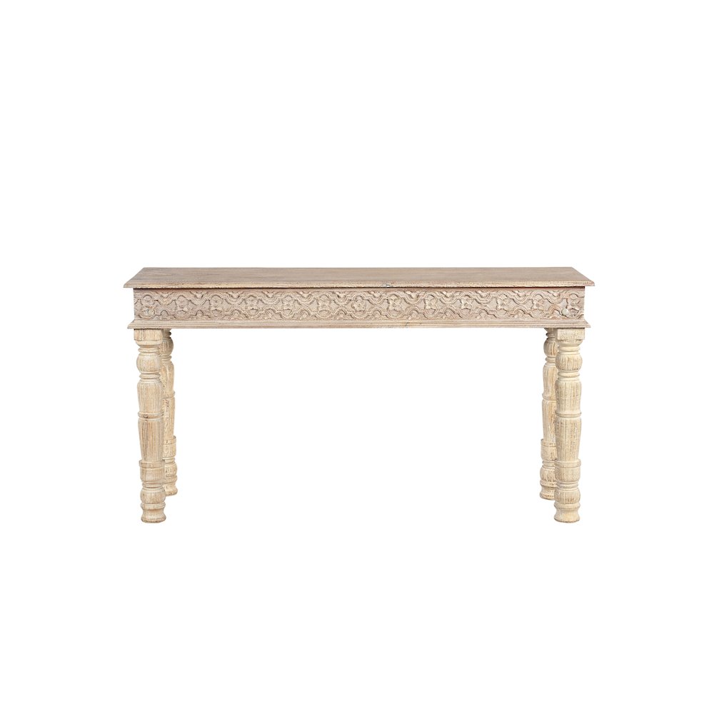 Eldris Carved Solid Wood Console Table. Picture 2