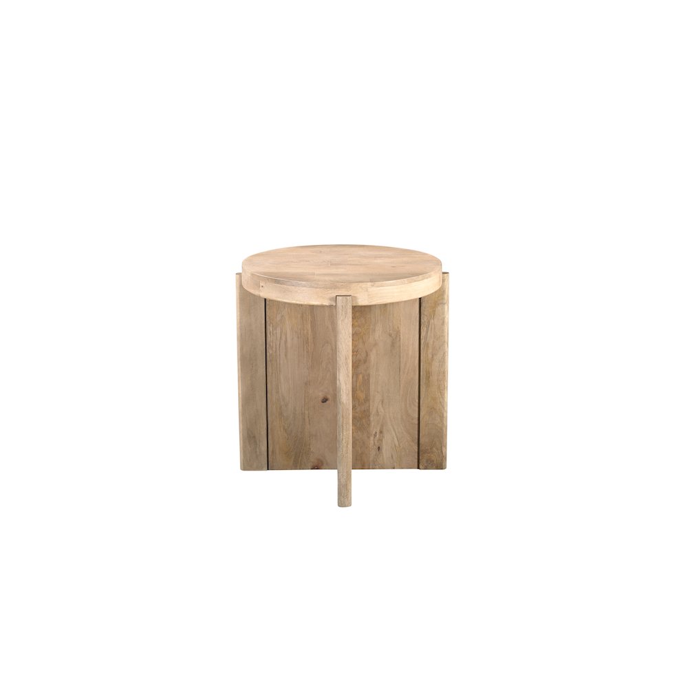 Adrien Round Solid Wood End Table. Picture 2