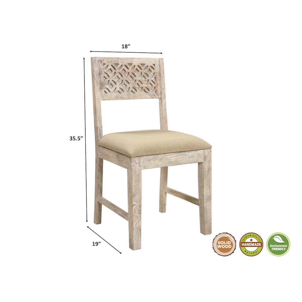 Jensen Carved Solid Wood Dining Chairs (Set of 2). Picture 7
