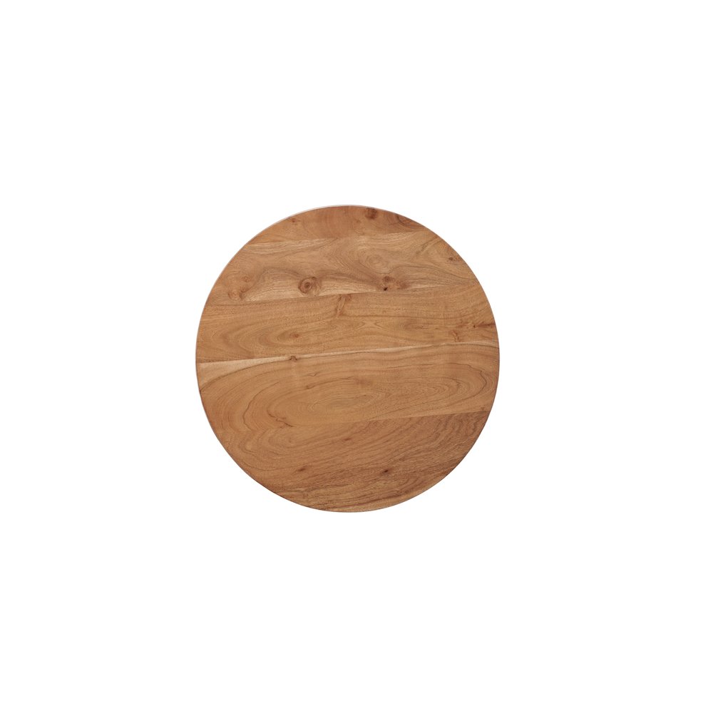 Renith Round Solid Wood End Table, Brown. Picture 4