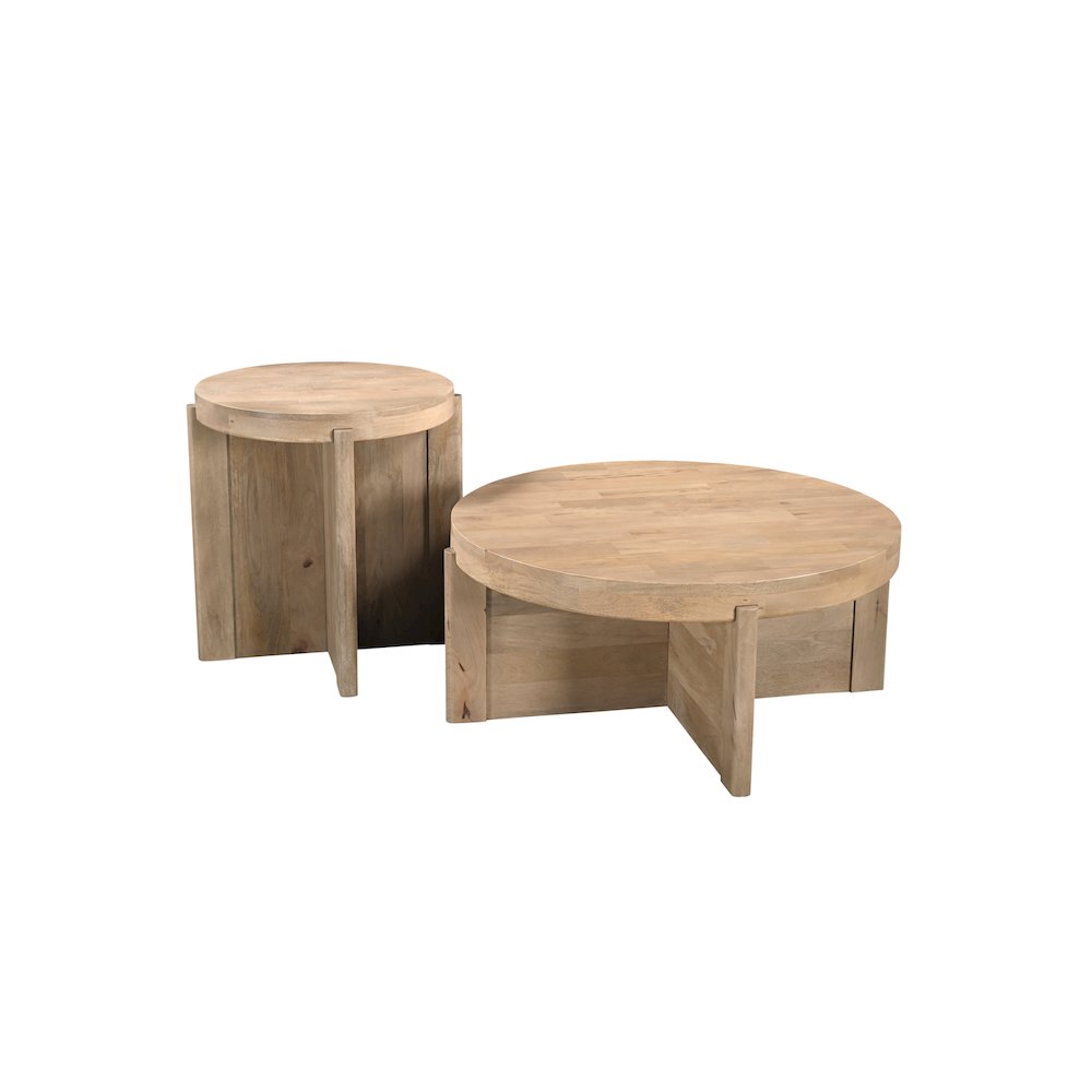 Adrien Round Solid Wood End Table. Picture 5