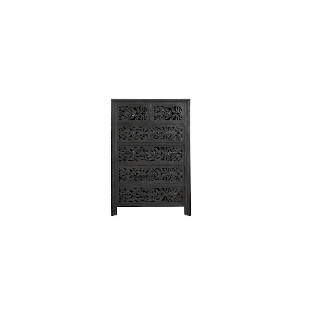 Calista 6-drawer Floral Carved Solid Wood Chest. Picture 3