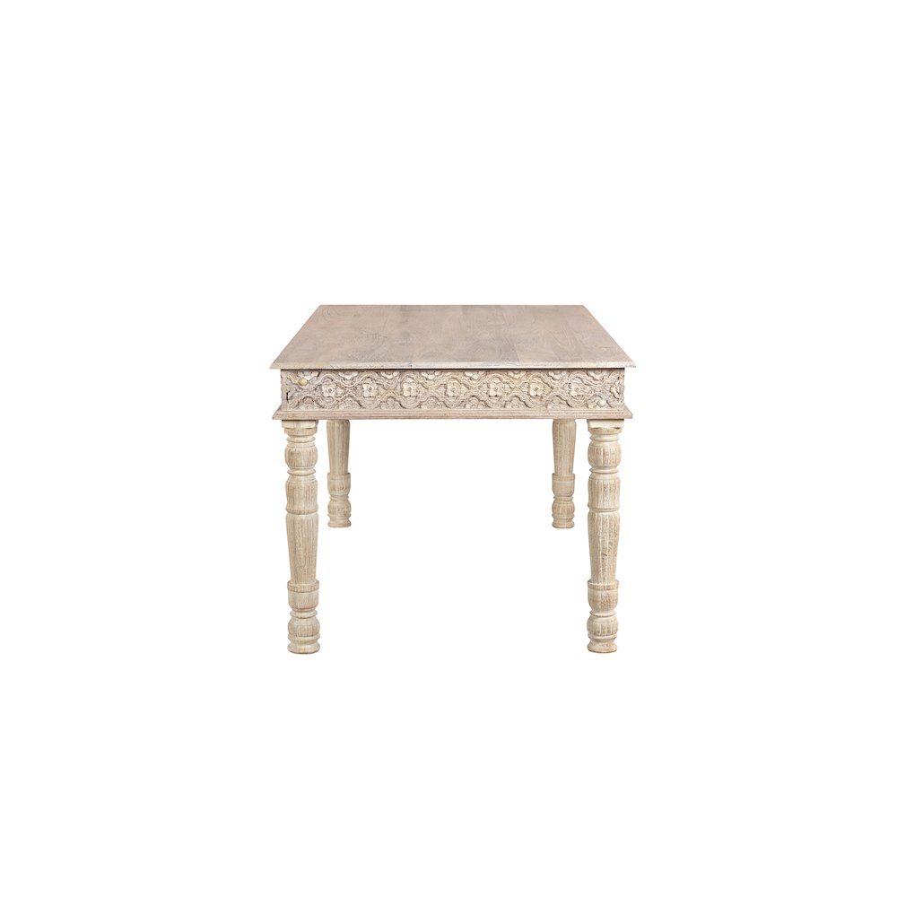Eldris 60" Carved Solid Wood Dining Table. Picture 3