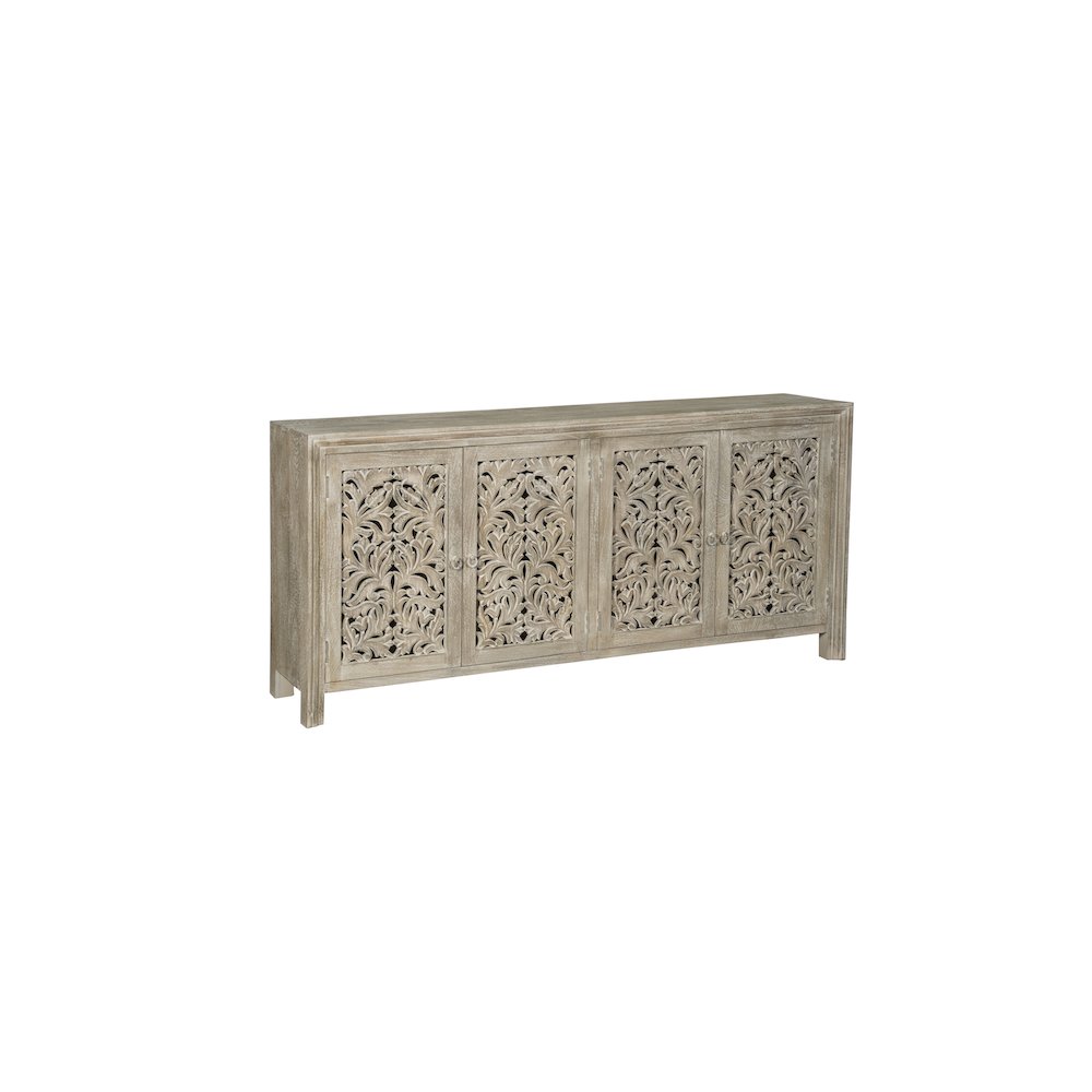 Calista 4-door Floral Carved Solid Wood Sideboard. Picture 1