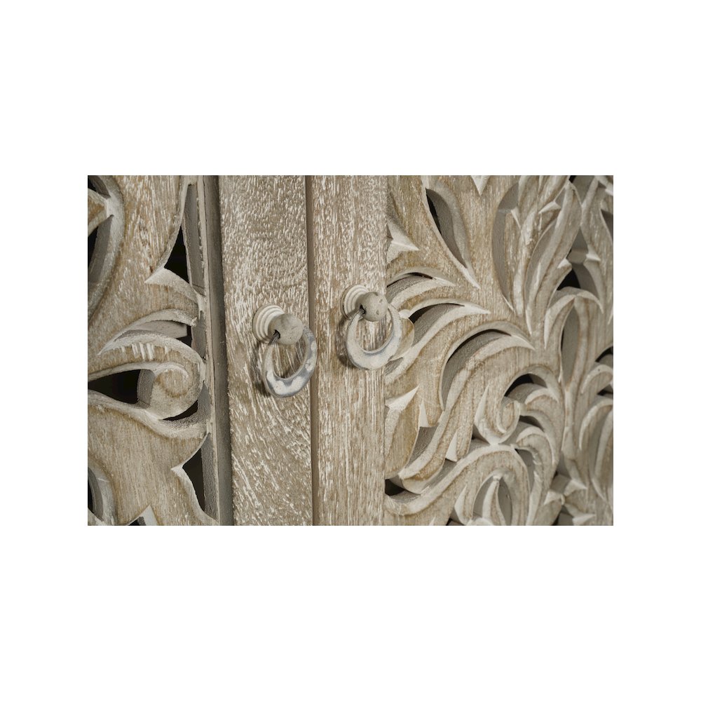 Calista 4-door Floral Carved Solid Wood Sideboard. Picture 5