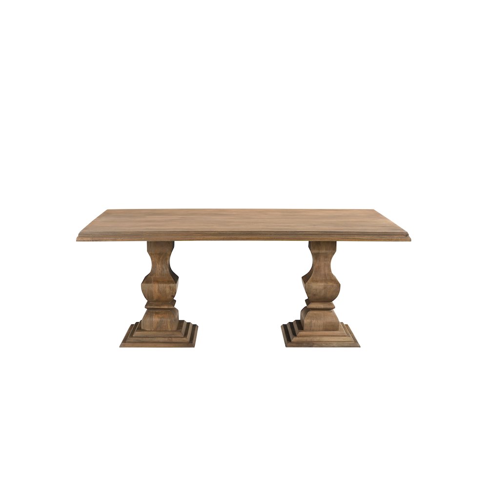 Adrien 75" Solid Wood Double Pedestal Dining Table. Picture 2