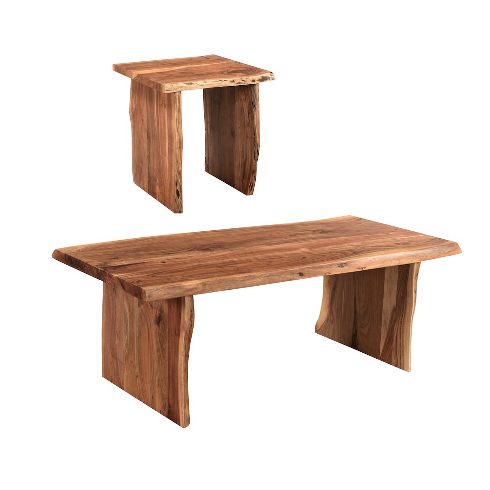 Oren Live Edge Solid Wood Coffee Table. Picture 5