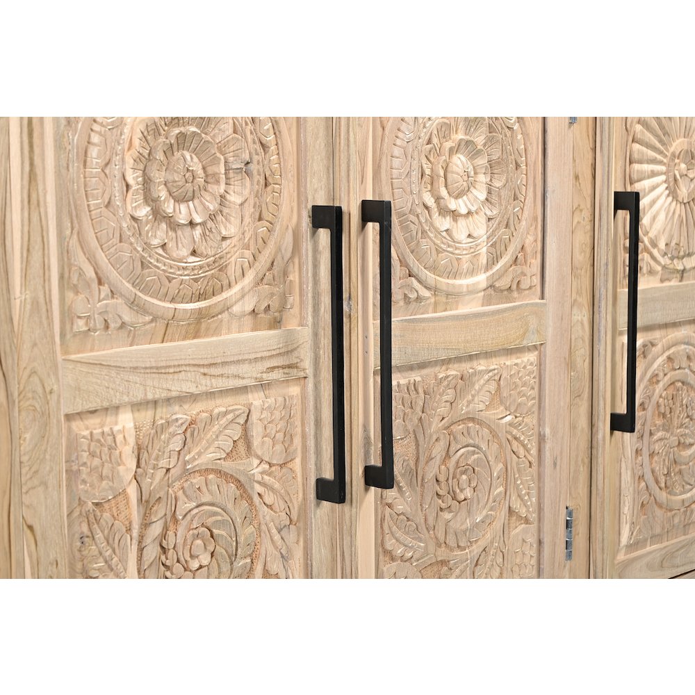 Grayson 4-door Carved Solid Wood Sideboard. Picture 6