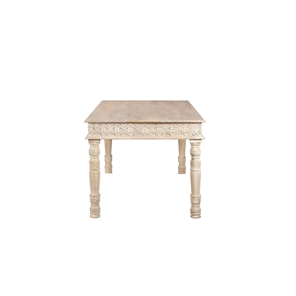 Eldris 72" Carved Solid Wood Dining Table. Picture 3