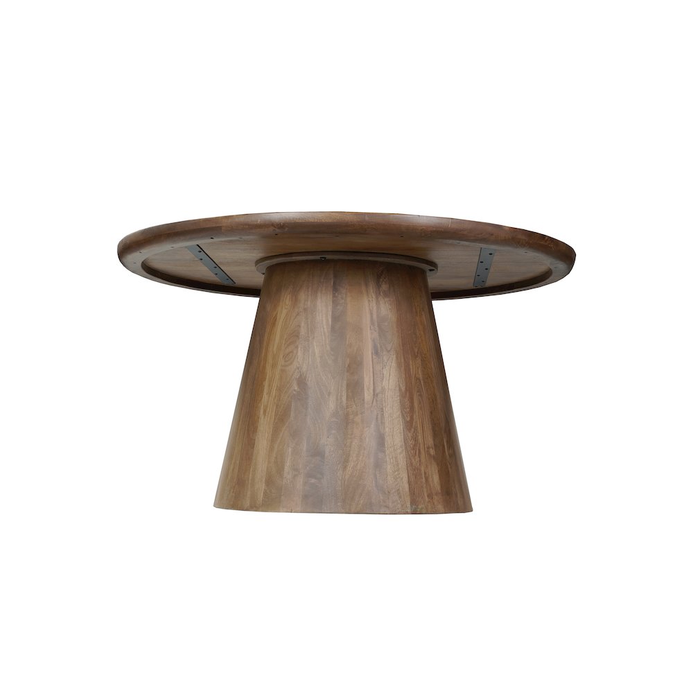 Renith 54" Round Solid Wood Dining Table. Picture 6