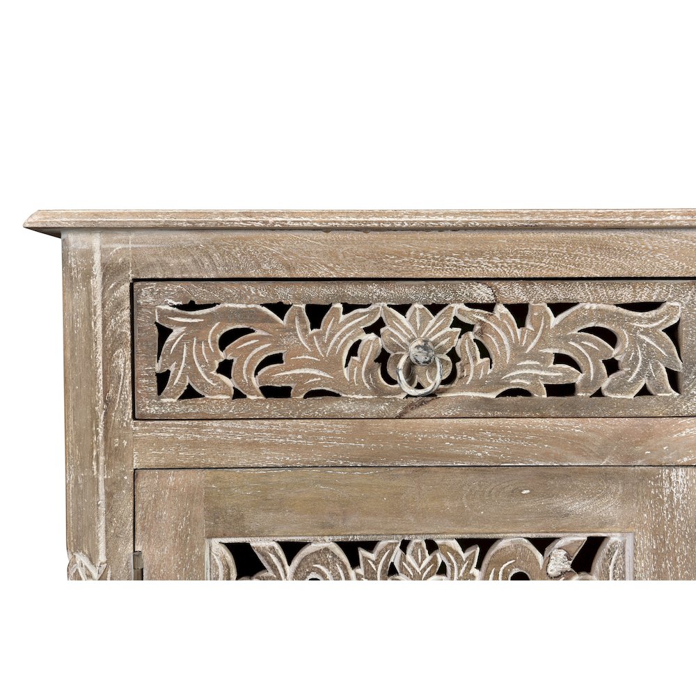Elowen 6-drawer 2-door Floral Carved Solid Wood Sideboard. Picture 5