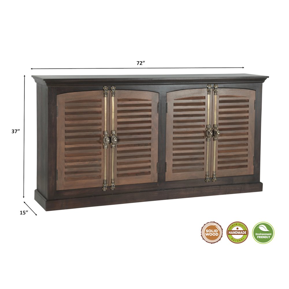 Lennox 4-door Shutter Solid Wood Sideboard. Picture 10