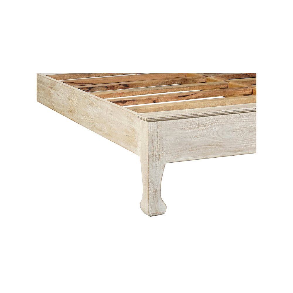 Auden Floral Carved Solid Wood Queen Panel Bed. Picture 5