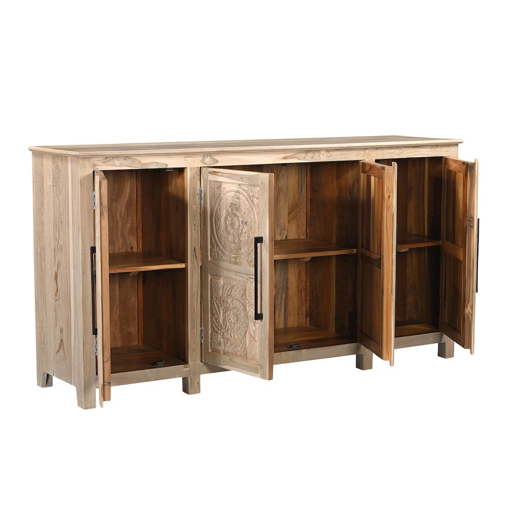 Grayson 4-door Carved Solid Wood Sideboard. Picture 2