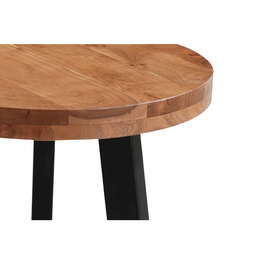 Renith Round Solid Wood End Table, Brown. Picture 3