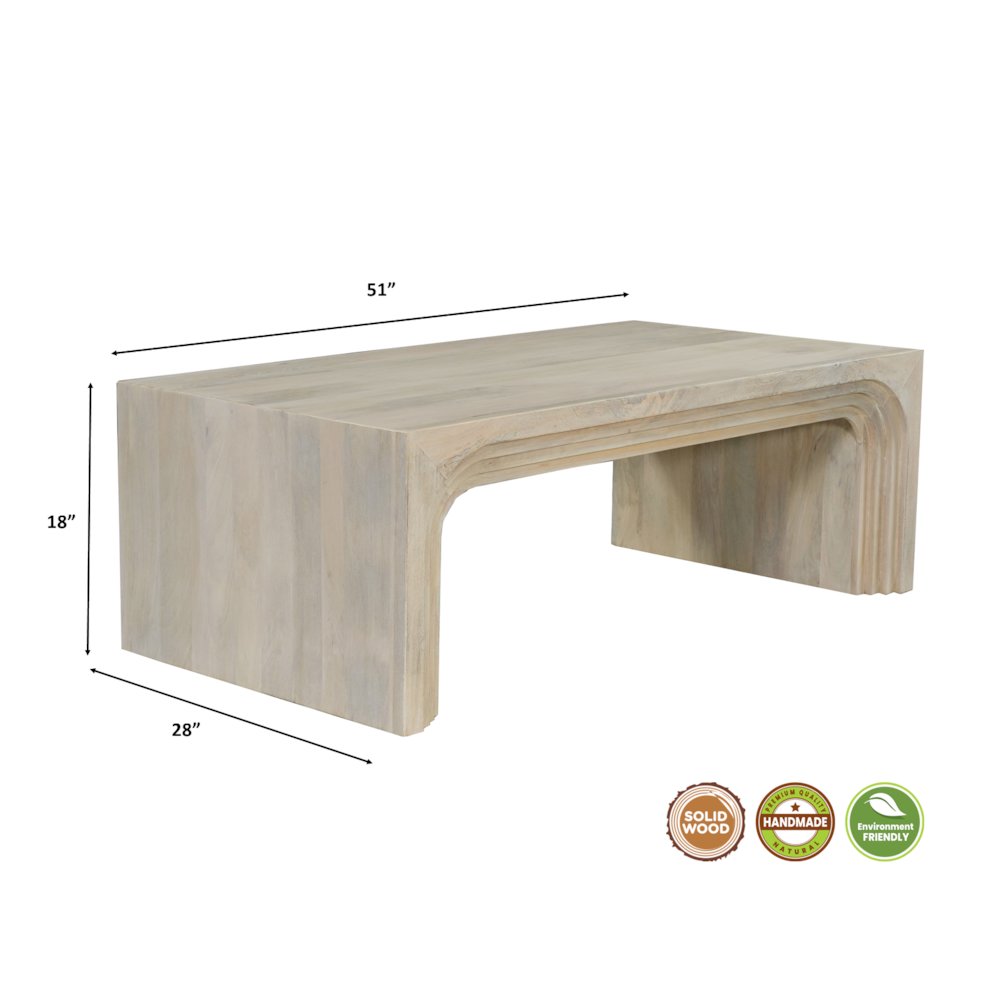 Renith Solid Wood Coffee Table. Picture 6