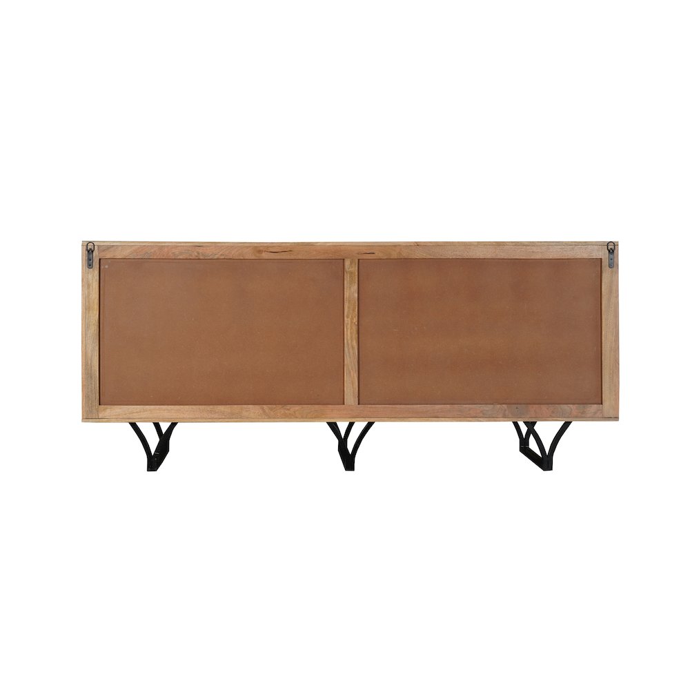 Lennox 4-door Geometric Pattern Solid Wood Sideboard. Picture 8