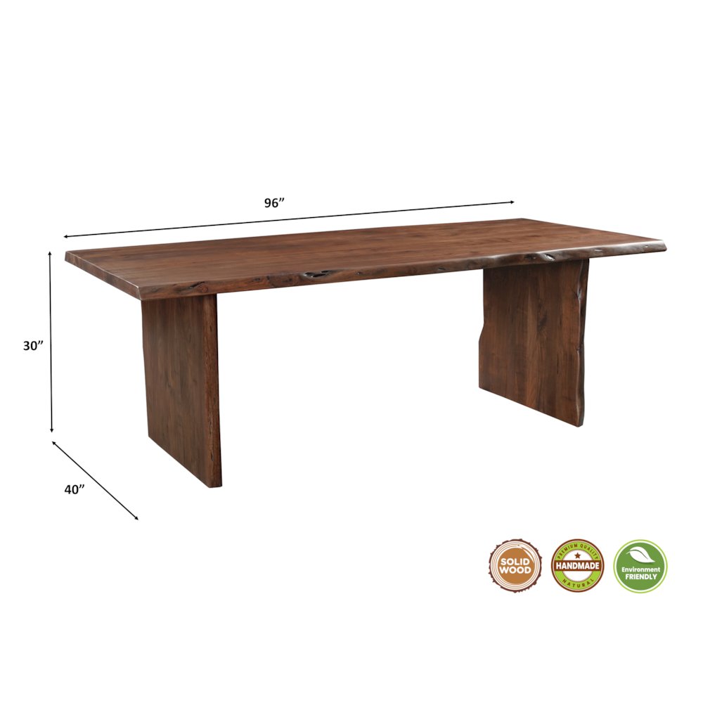 Savoy 96" Live Edge Solid Wood Dining Table. Picture 5