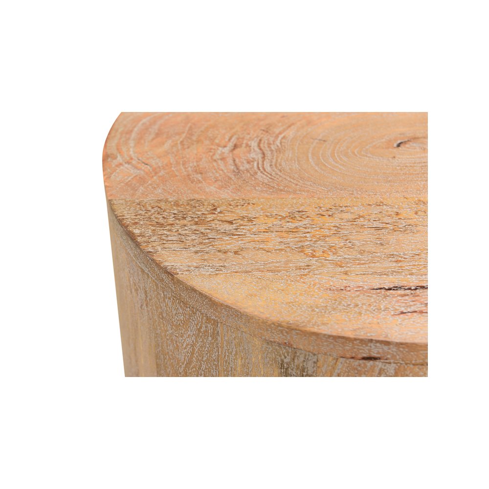Reed Solid Wood Drum Coffee Table. Picture 3