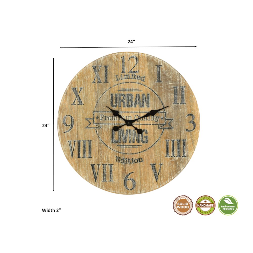 Sylvia Solid Wood Wall Clock. Picture 2