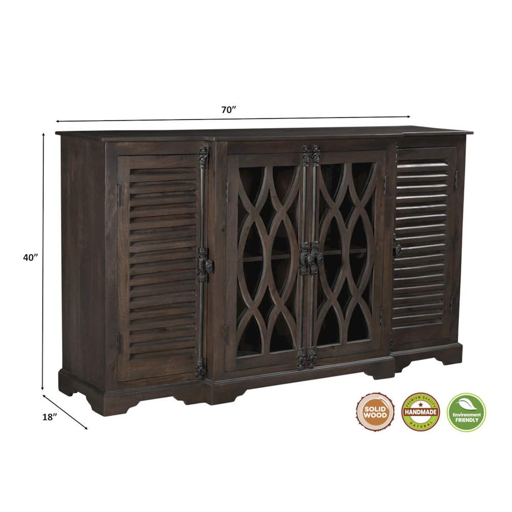 Lennox 4-door Carved Solid Wood Sideboard. Picture 10