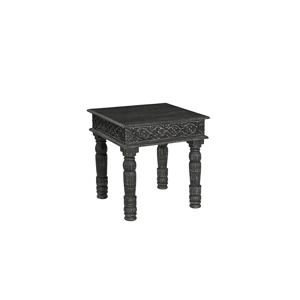 Eldris Carved Solid Wood End Table. Picture 1