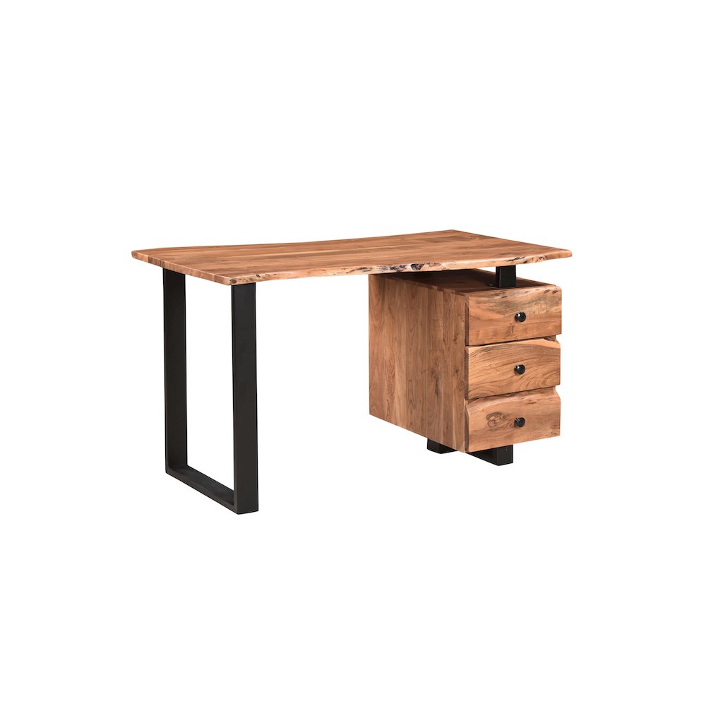 Oren 3-drawer Live Edge Solid Wood Writing Desk. Picture 1