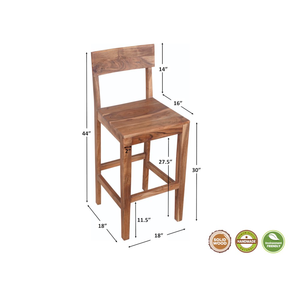 Oren Solid Wood Bar Chair. Picture 2