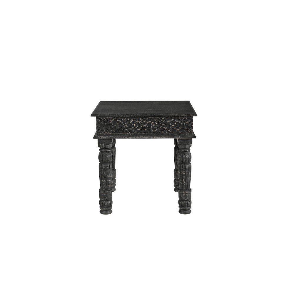 Eldris Carved Solid Wood End Table. Picture 2