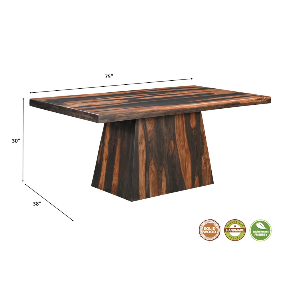 Marin 75" Solid Wood Pedestal Dining Table. Picture 7