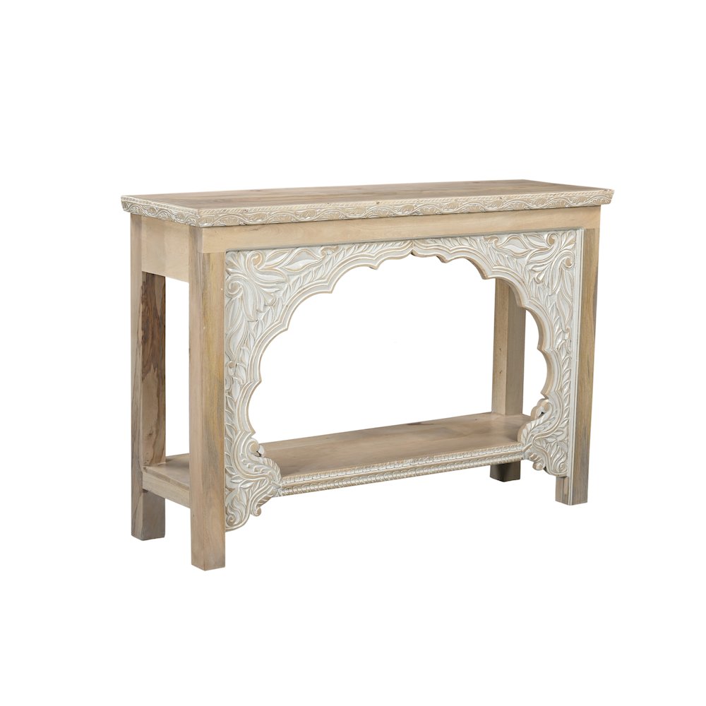 Grayson Carved Solid Wood Console Table. Picture 2