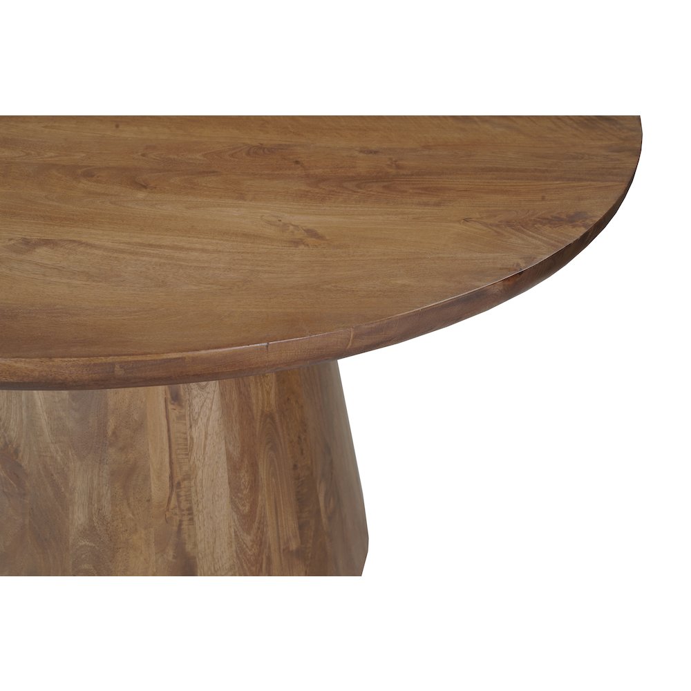 Renith 54" Round Solid Wood Dining Table. Picture 3
