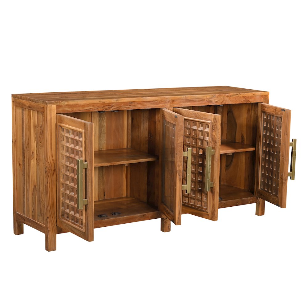 Grayson 4-door Carved Solid Wood Sideboard. Picture 2