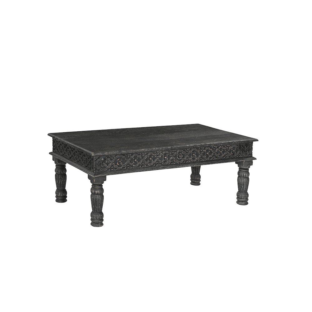 Eldris Carved Solid Wood Coffee Table. Picture 1