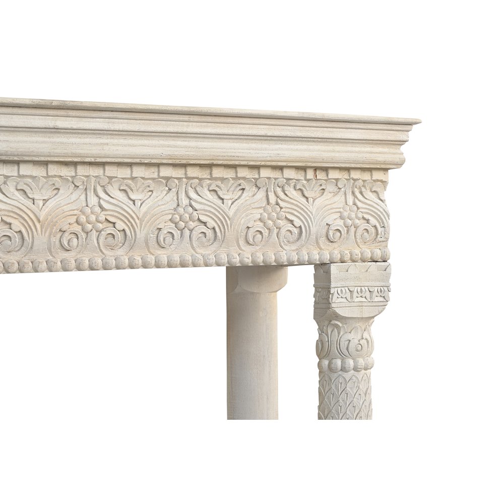 Grayson Carved Solid Wood Hall Tree Bench. Picture 4