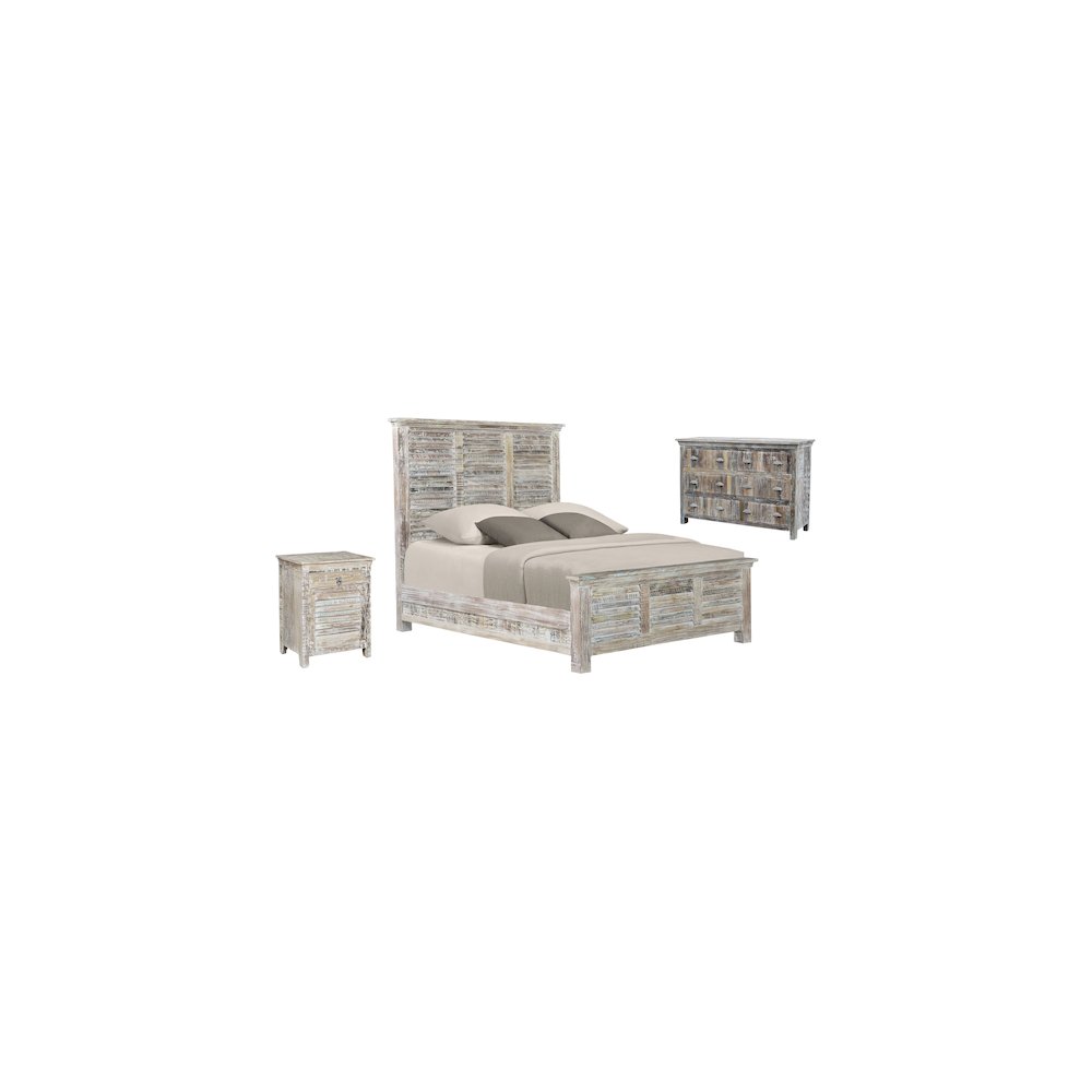 Prescott Shutter Solid Wood King Panel Bed. Picture 8