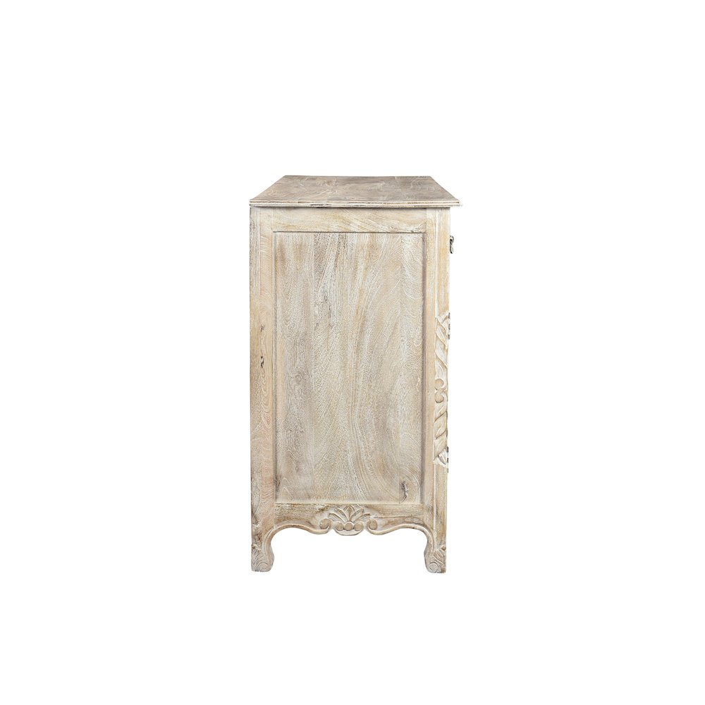 Elowen 6-drawer 2-door Floral Carved Solid Wood Sideboard. Picture 5