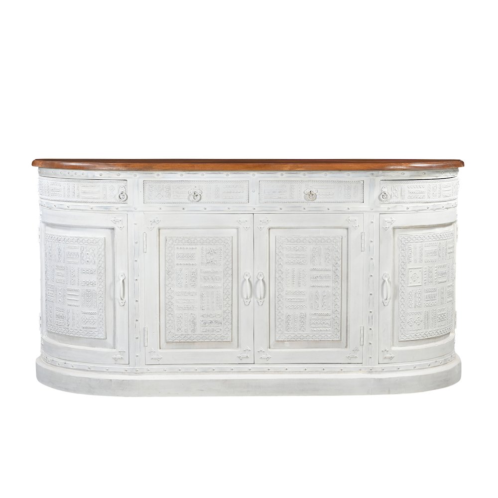 Grayson 4-drawer 4-door Carved Solid Wood Sideboard. Picture 2