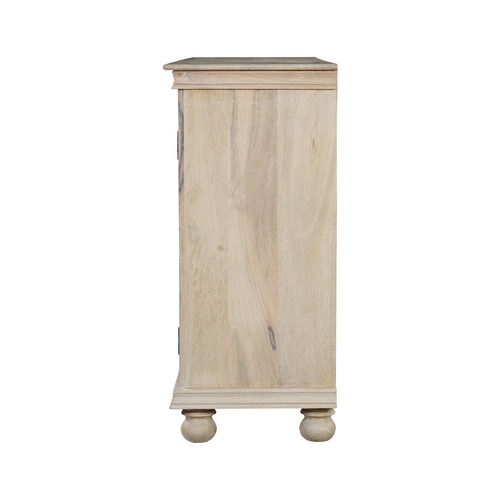 Calista 3-door Floral Carved Solid Wood Sideboard. Picture 4