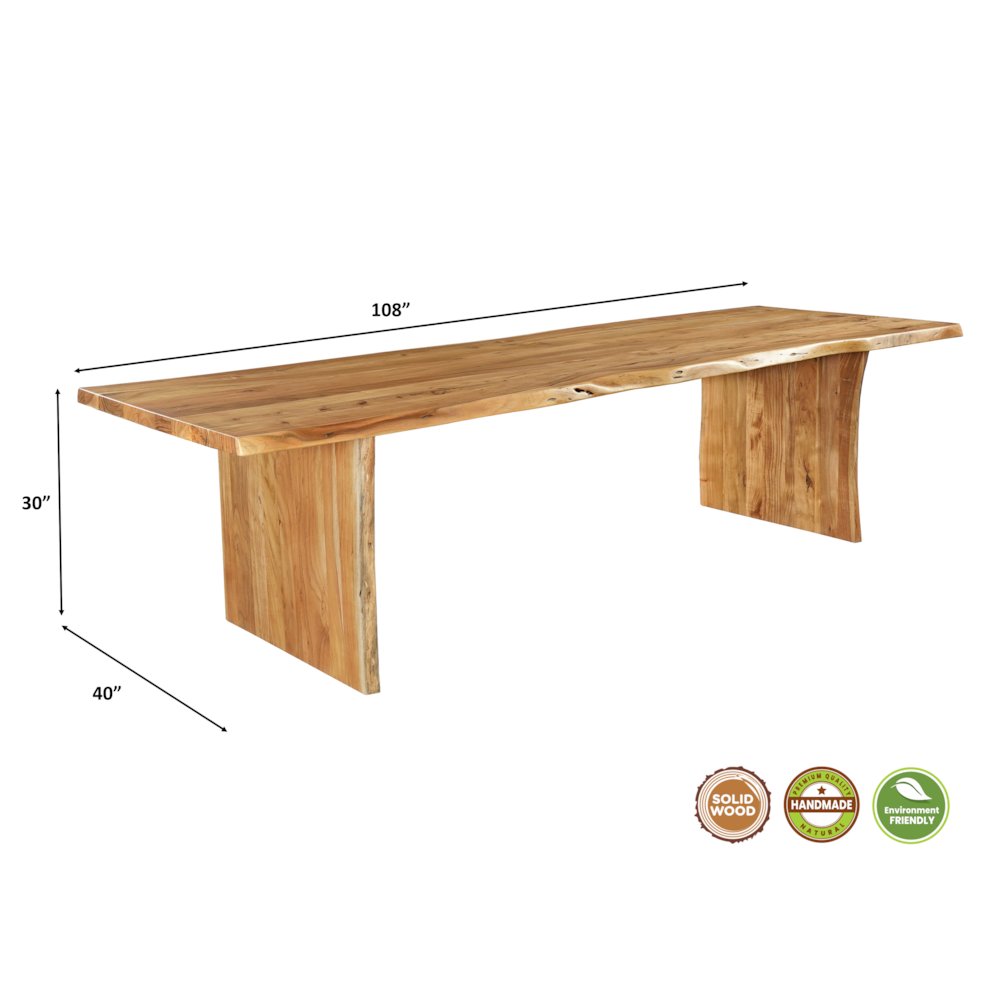Savoy 108" Live Edge Solid Wood Dining Table. Picture 8