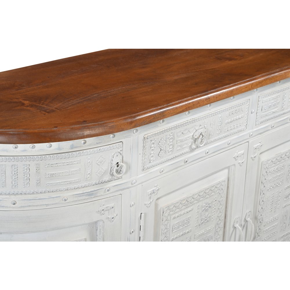 Grayson 4-drawer 4-door Carved Solid Wood Sideboard. Picture 4