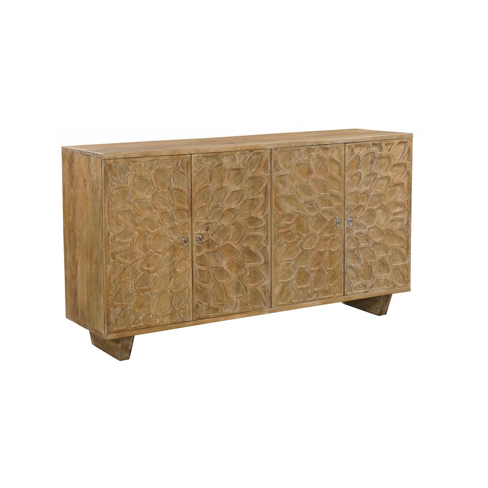 Renith 4-door Carved Solid Wood Sideboard. Picture 1
