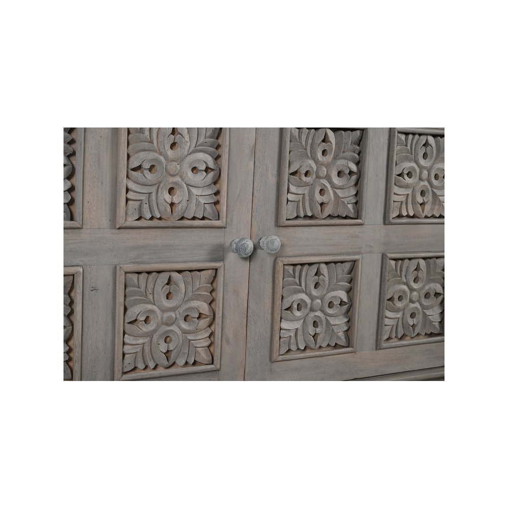 Grayson 3-drawer 3-door Carved Solid Wood Sideboard. Picture 5
