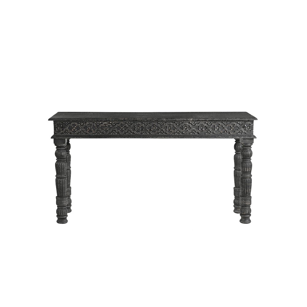 Eldris Carved Solid Wood Console Table. Picture 2