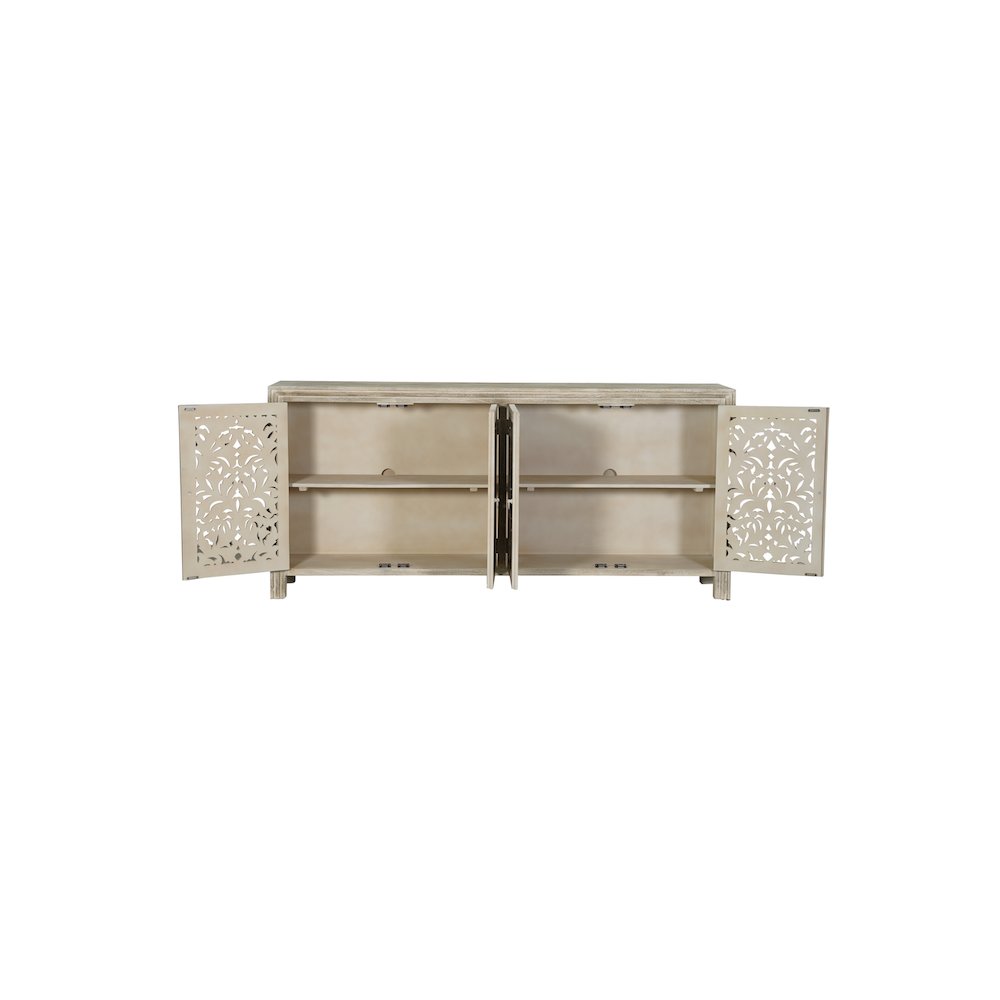 Calista 4-door Floral Carved Solid Wood Sideboard. Picture 3